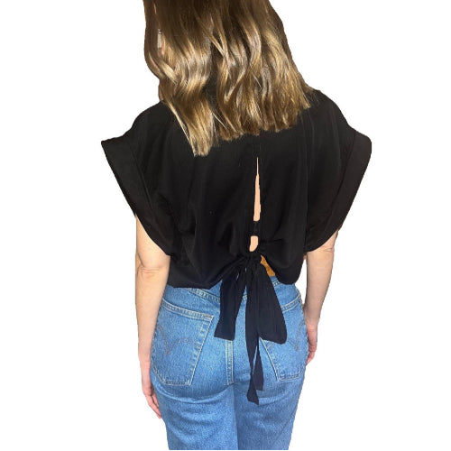 Open Back Top With Tie Detail